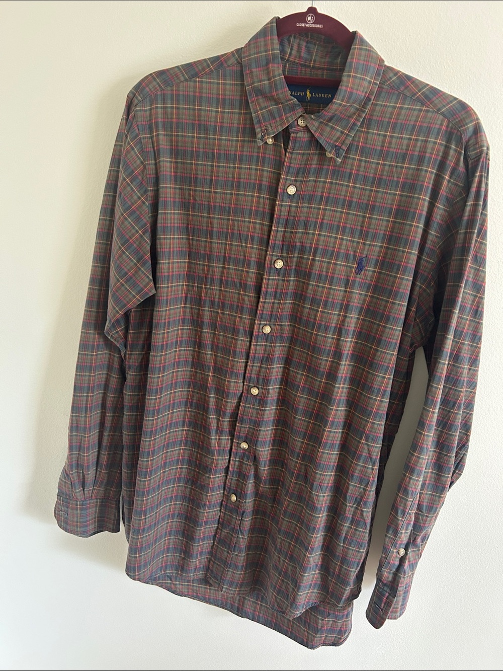 Ralph Lauren Men’s Green Plaid Button-Down Shirt